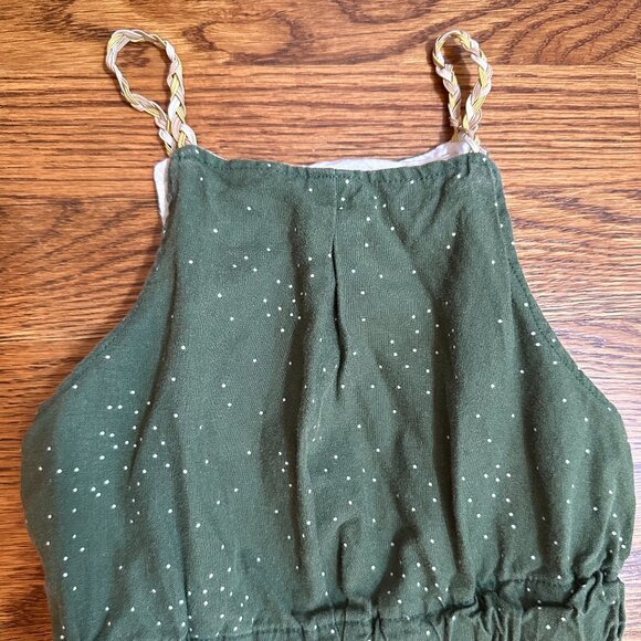 Size 3/4 Mavis and Olive Green Polka Dot Jumpsuit - Picture 2 of 5